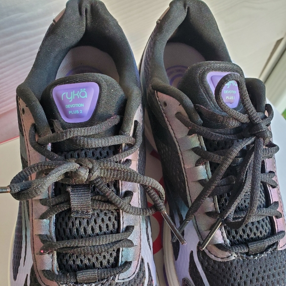 RYKÄ Devo Plus 2 Black/Purple Reflective Walking Sneakers Athletic Tennis Shoes - Picture 5 of 16